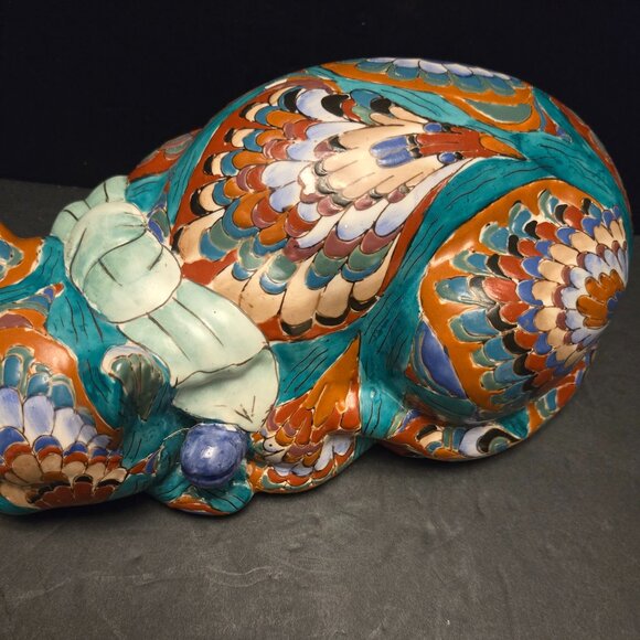 VINTAGE ASIAN HAND PAINTED PORCELAIN CAT - Picture 3 of 13